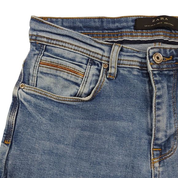 Zara Man Jeans Premium Denim Mens 31x30 Blue Skinny Stretch Cotton Blend - Picture 4 of 11